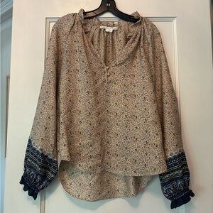 Veronica Beard Long Sleeve Silk Top